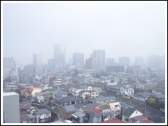 霧模様の五反田、大崎方面